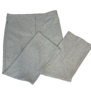 Theory Trouser Pants size 12 Gray White Herringbone Stretch Career Straight Leg